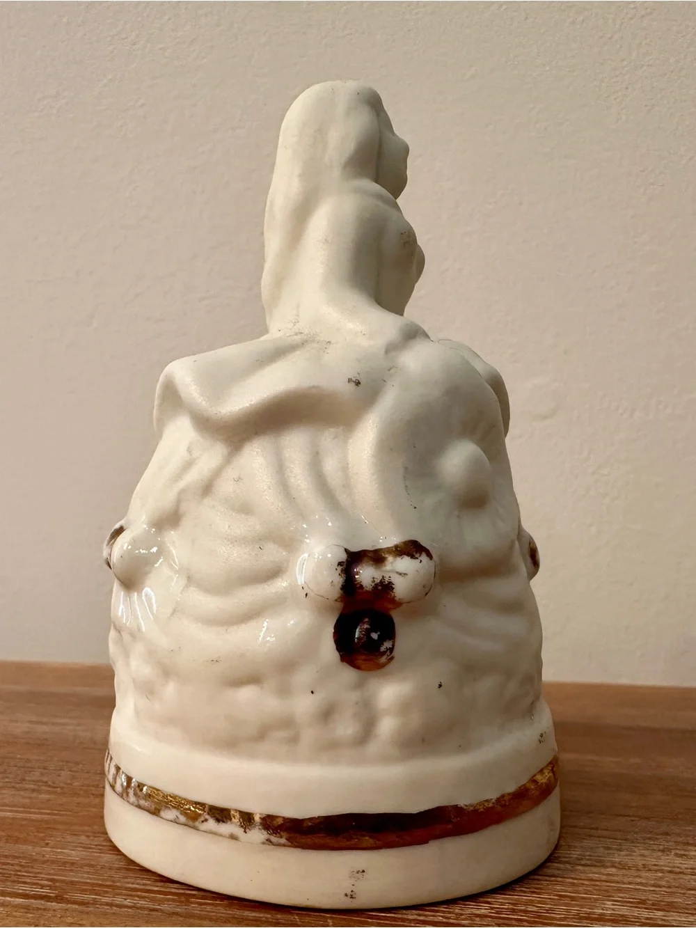 Vintage Southern Belle Porcelain Bell Cream Gold 4